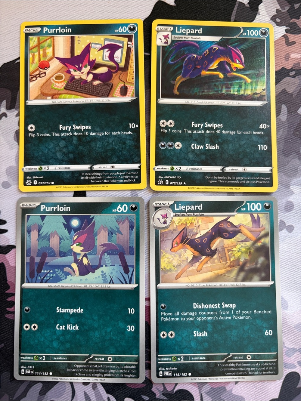 Purrloin & Liepard Evolution Collection Lot | 4 Pokémon Cards | ✨5/$25✨